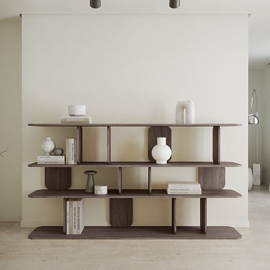 Regál Tulumo 200 cm, zaoblený, Orech Villa