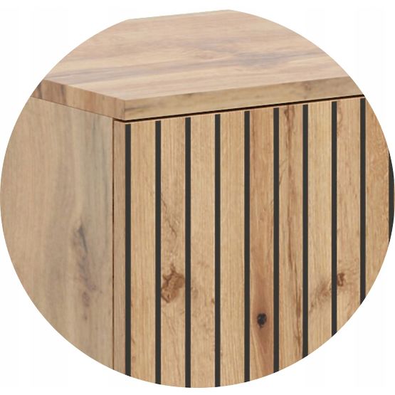 Regálová skriňa Fondi dub craft zlatý - čierny, dekor lamely