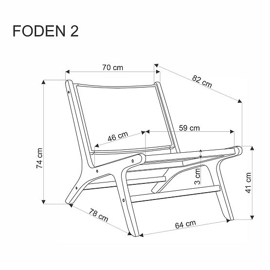 Relaxačné kreslo FODEN 2, prírodné (1p=1ks)