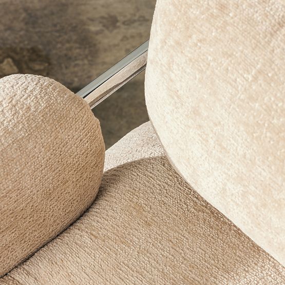 Relaxačné kreslo Inverno béžové, chrómované