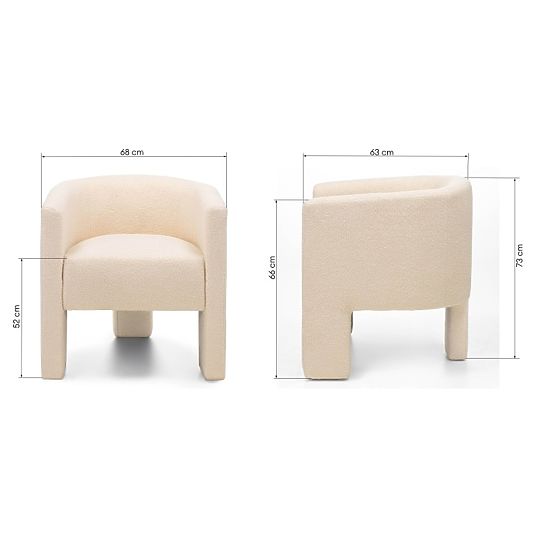 Relaxačné kreslo Lorraine, béžové, boucle