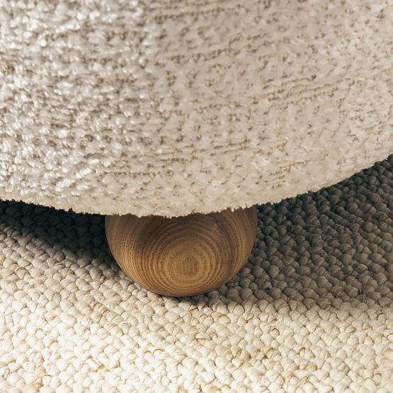 Relaxačné kreslo Monroe béžové/prírodné, oblé tvary, nožičky guľôčky