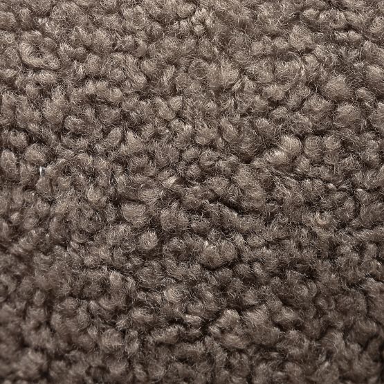 Relaxačné kreslo Venezia cappuccino s otočnou základňou, boucle, oblé tvary