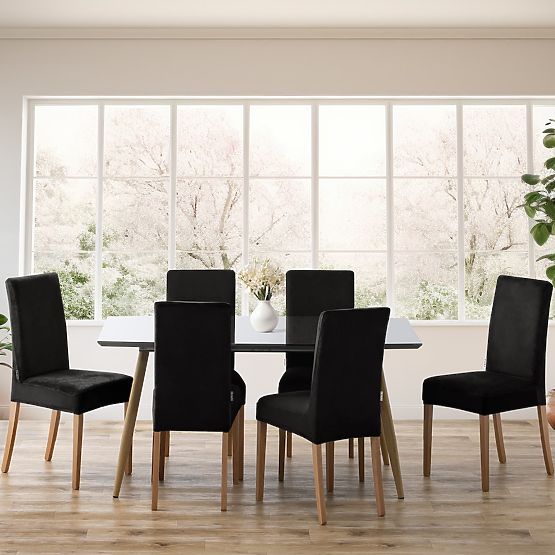 RESTILO poťah na pohovku SENTO čierna hladká klasický štýl