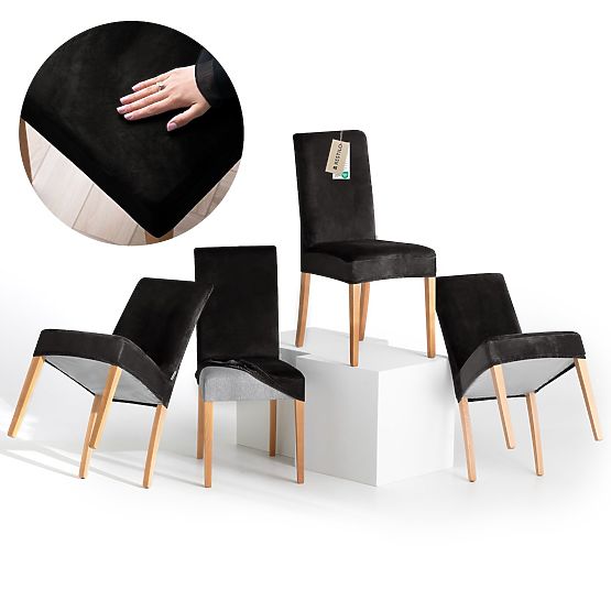 RESTILO poťah na pohovku SENTO farba čierna hladký klasický štýl