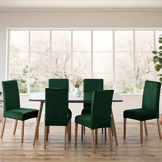 RESTILO poťah na pohovku SENTO farba fľašková zelená hladký klasický štýl