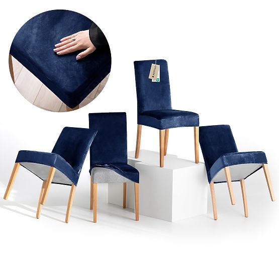 RESTILO poťah na pohovku SENTO farba indigo hladký klasický štýl