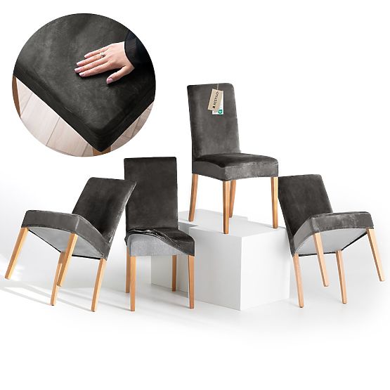 RESTILO poťah na pohovku SENTO farba oceľová hladký klasický štýl