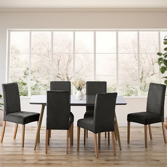 RESTILO poťah na pohovku SENTO farba oceľová hladký klasický štýl