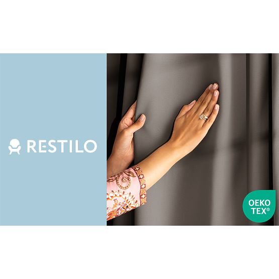 RESTILO záves BLACKOUT farba béžová, šerpa na uchytenie, klasický štýl, páska, materiál blackout 140