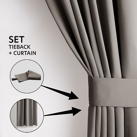 RESTILO záves BLACKOUT farba béžová, šerpa na uchytenie, klasický štýl, páska, materiál blackout 140