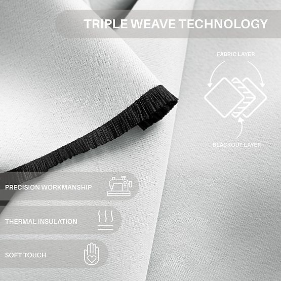 RESTILO záves BLACKOUT farba biela, klasický štýl, strieborné krúžky, materiál blackout