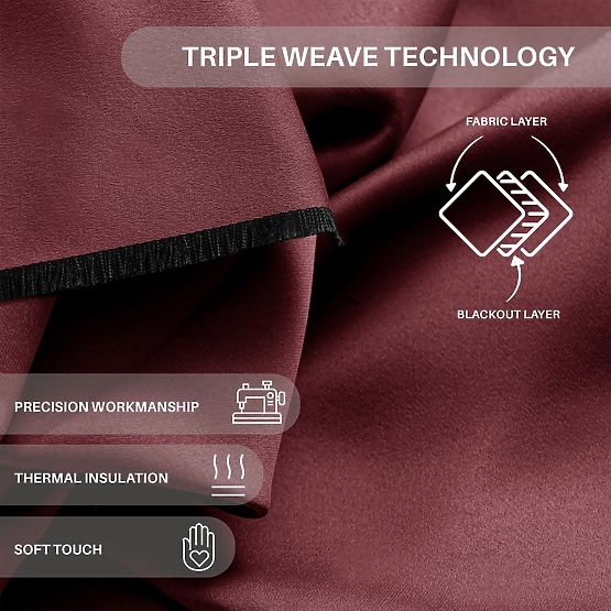 RESTILO záves BLACKOUT farba červená, sťahovacia šerpa, klasický štýl, strieborné priechodky, materi