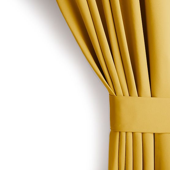 RESTILO záves BLACKOUT farba horčicová šerpa klasický štýl strieborné priechodky materiál