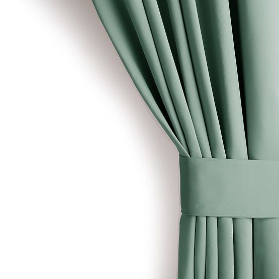 RESTILO záves BLACKOUT farba mätová, pútko, klasický štýl, strieborné priechodky, materiál bl