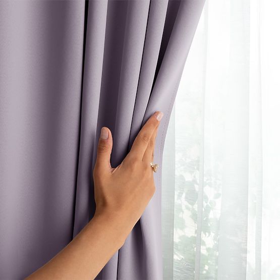 RESTILO záves BLACKOUT farba púdrová ružová, sťahovacia šerpa, klasický štýl, strieborné priechodky