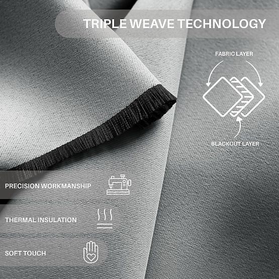 RESTILO záves BLACKOUT farba sivá, šerpa, klasický štýl, strieborné priechodky, materiál blackout
