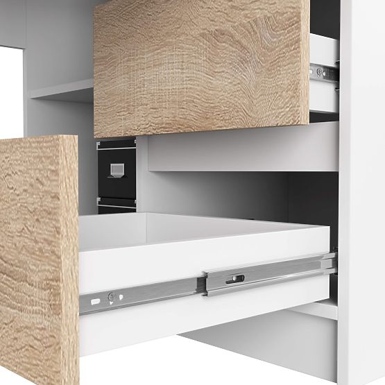 ROHOVÝ PÍSACÍ STÔL B20 CLP PRAVOSTRANNÝ PK BIELY / SONOMA