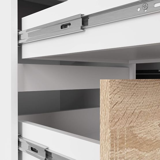 ROHOVÝ STÔL B20 CLP ĽAVOSTRANNÝ PK BIELY / SONOMA