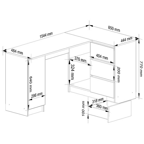 ROHOVÝ STÔL B20 CLP PRAVOSTRANNÝ PK DUB CRAFT