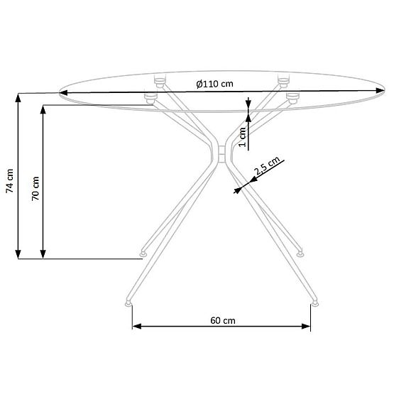 RONDO stôl, doska - bezfarebná, nohy - zlaté