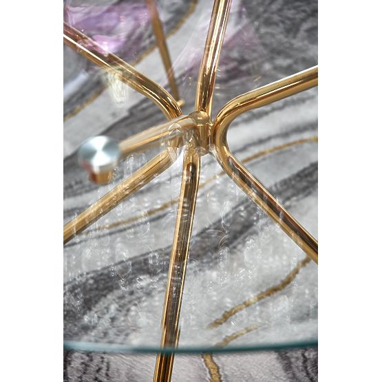 RONDO stôl, doska - bezfarebná, nohy - zlaté