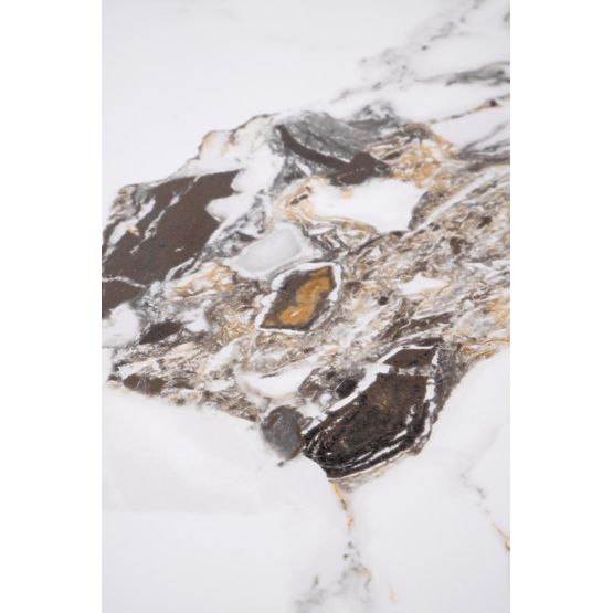 ROSA konferenčný stolík biely mramor / sivý mramor / zlatý (2p=1ks)