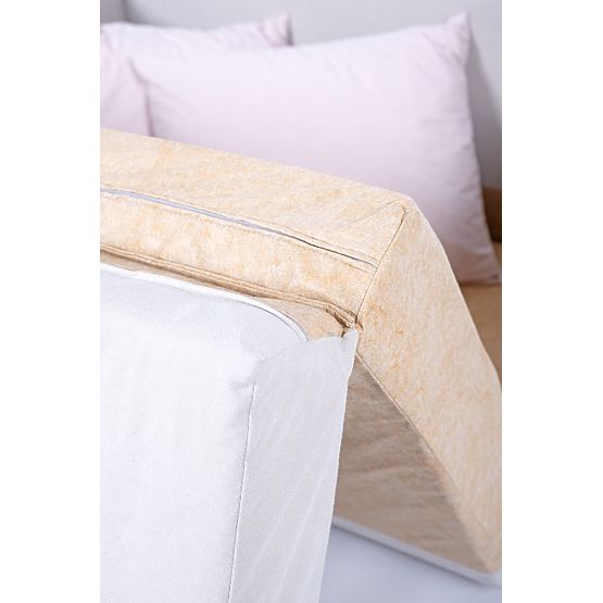 Rozkladacia pohovka Jack - svetlosivá / púdrovo ružová