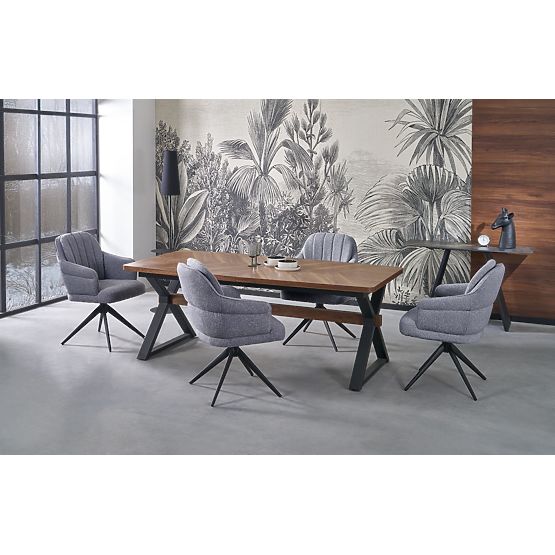 Rozkladací stôl BARON, orechový / čierny (2p=1ks)