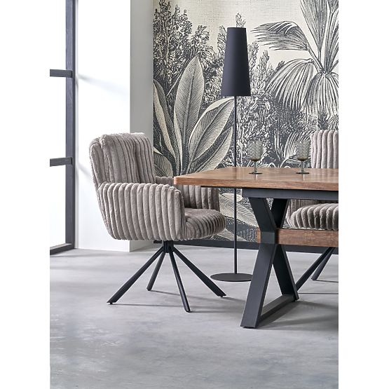 Rozkladací stôl BARON, orechový / čierny (2p=1ks)