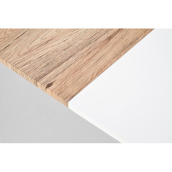 Rozkladací stôl CALIBER biely / dub san remo (1p=1ks)