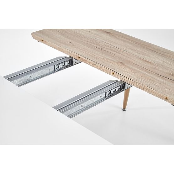 Rozkladací stôl EDWARD biely / dub san remo (2p=1ks)