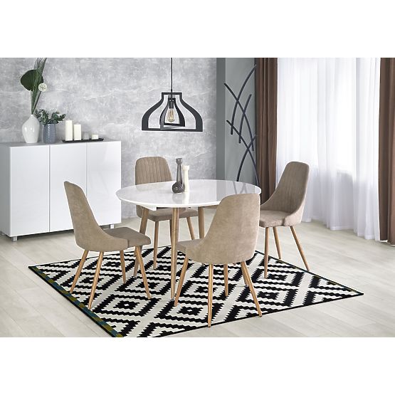 Rozkladací stôl EDWARD biely / dub san remo (2p=1ks)