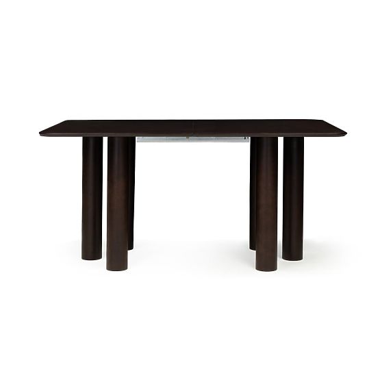 Rozkladací stôl Loa 140-200 cm, dubová dyha, orech, bukové drevo, zaoblený
