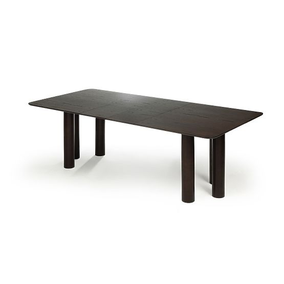 Rozkladací stôl Loa 140-200 cm, dubová dyha, orech, bukové drevo, zaoblený