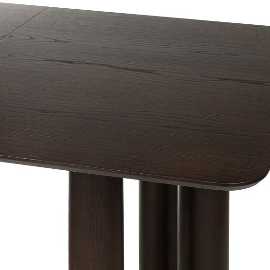Rozkladací stôl Loa 140-200 cm, dubová dyha, orech, bukové drevo, zaoblený