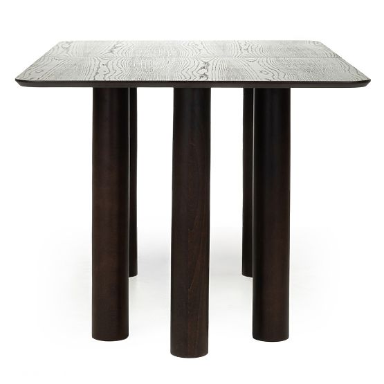 Rozkladací stôl Loa 140-200 cm, dubová dyha, orech, bukové drevo, zaoblený