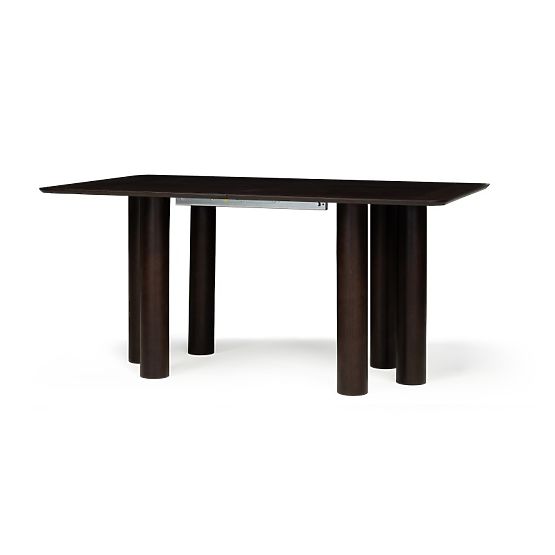 Rozkladací stôl Loa 140-200 cm, dubová dyha, orech, bukové drevo, zaoblený
