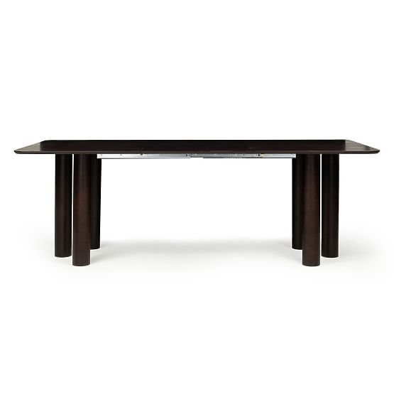 Rozkladací stôl Loa 140-200 cm, dubová dyha, orech, bukové drevo, zaoblený