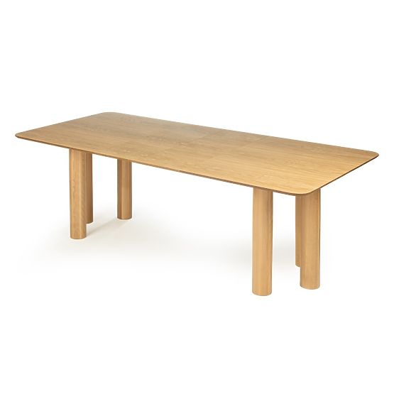 Rozkladací stôl Loa 140-200 cm, dubová dyha, prírodný, bukové drevo, zaoblený
