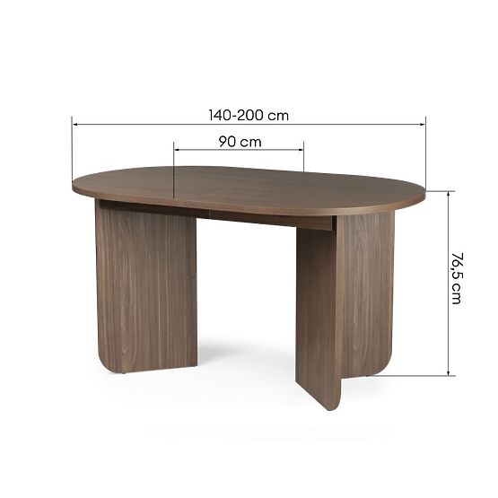 Rozkladací stôl Mou 140-200 cm, Orech lincoln, oválna doska