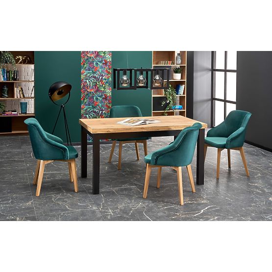 Rozkladací stôl TIAGO 140-220/80 doska: dub craft, nohy: čierne