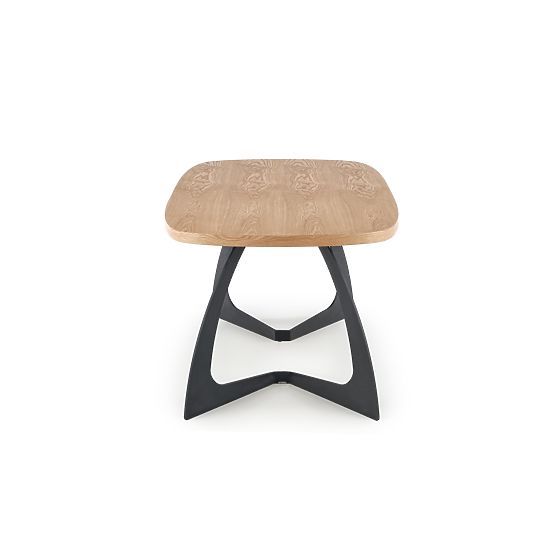 Rozkladací stôl VELDON, doska - prírodný dub, nohy - čierne (2p=1ks)