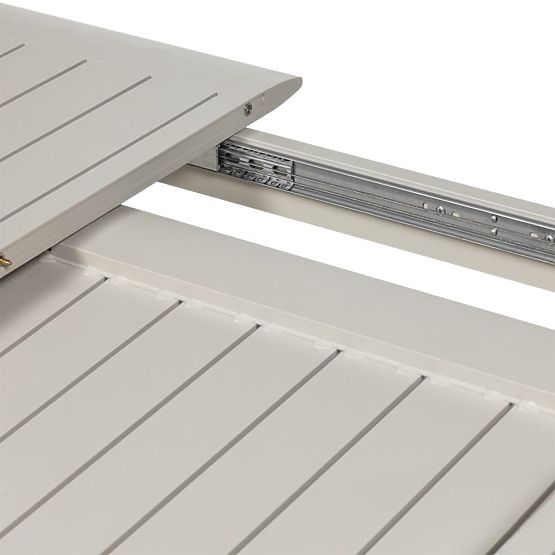 Rozkladací záhradný stôl Canelli 205-286 cm, hliníkový, obdĺžnikový, svetlo béžový