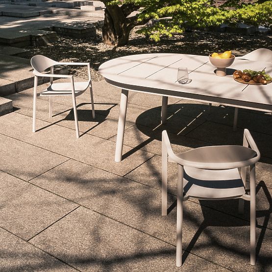 Rozkladací záhradný stôl Marinelli 230-300 cm, hliníkový, svetlo béžový