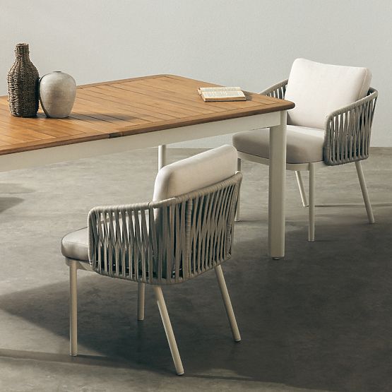 Rozkladací záhradný stôl Porticato 211-300 cm akáciové drevo FSC, teakový vzhľad, svetlo béžový