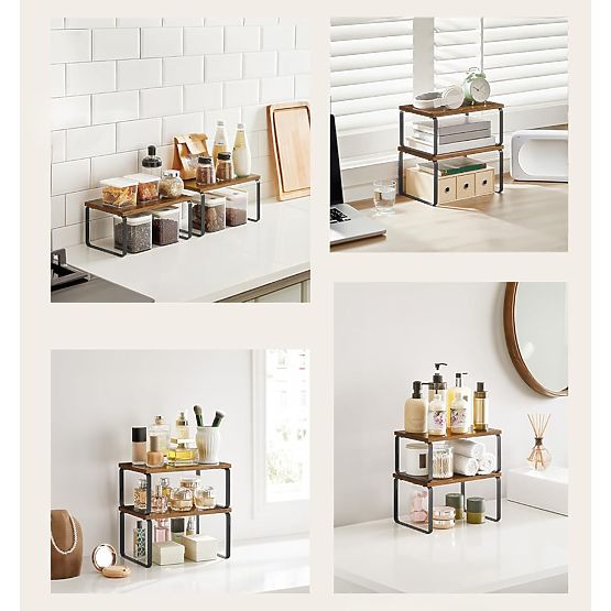 Sada 2 bambusových políc GINGER RUSTIC