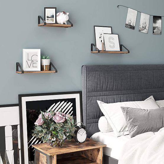 Sada 3 loftových políc SIRIN čierna