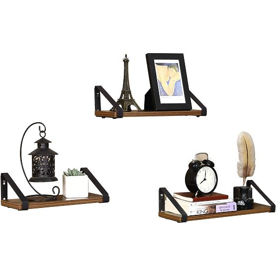 Sada 3 loftových políc SIRIN čierna