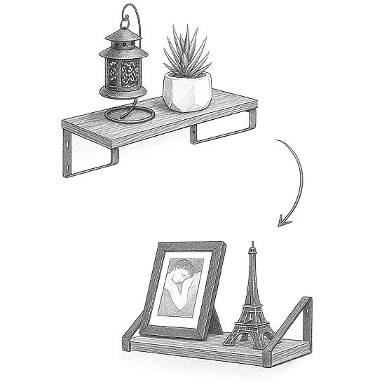 Sada 3 loftových políc SIRIN craft